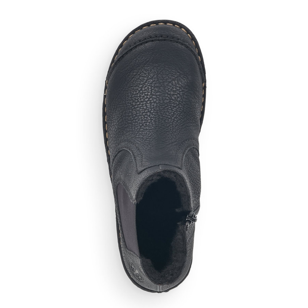 detail Dámská kotníková obuv RIEKER 73380-00 černá W0
