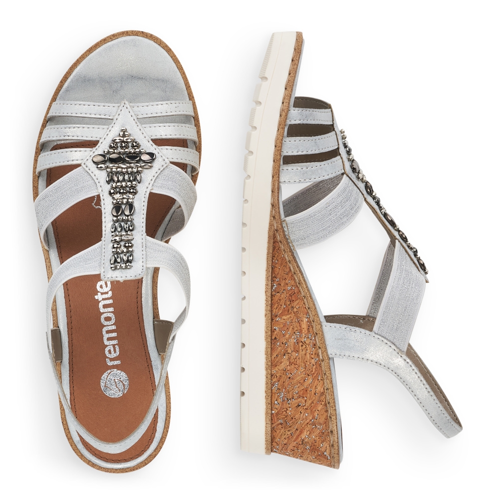 detail Dámské sandály REMONTE R6262-90 stříbrná S2