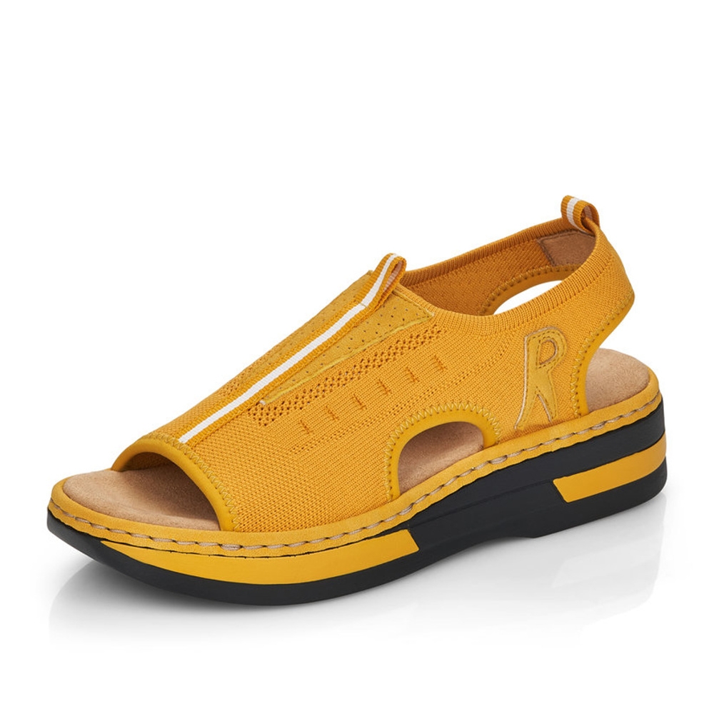 detail Dámské sandály RIEKER V59B5-68 žlutá S4