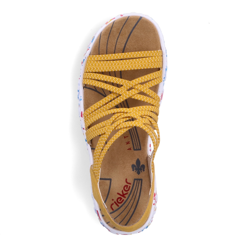 detail Dámské sandály RIEKER 67898-68 žlutá S3