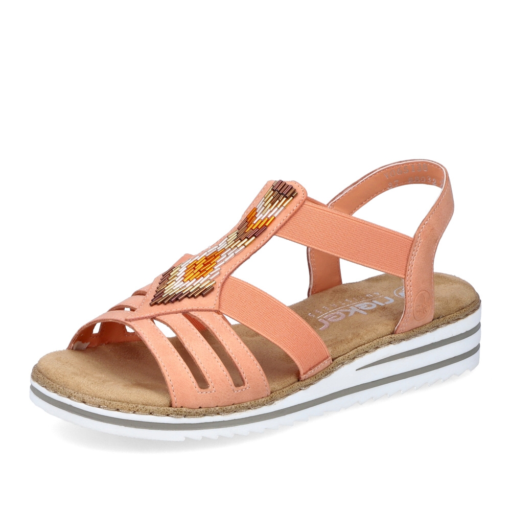 detail Dámské sandály RIEKER V0651-38 oranžová S4