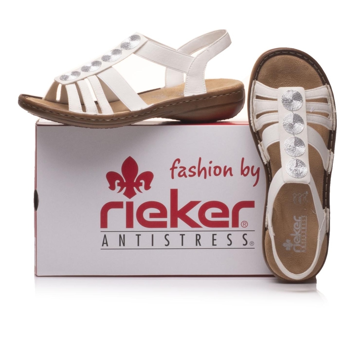 detail Dámské sandály RIEKER 60870-80 bílá S1