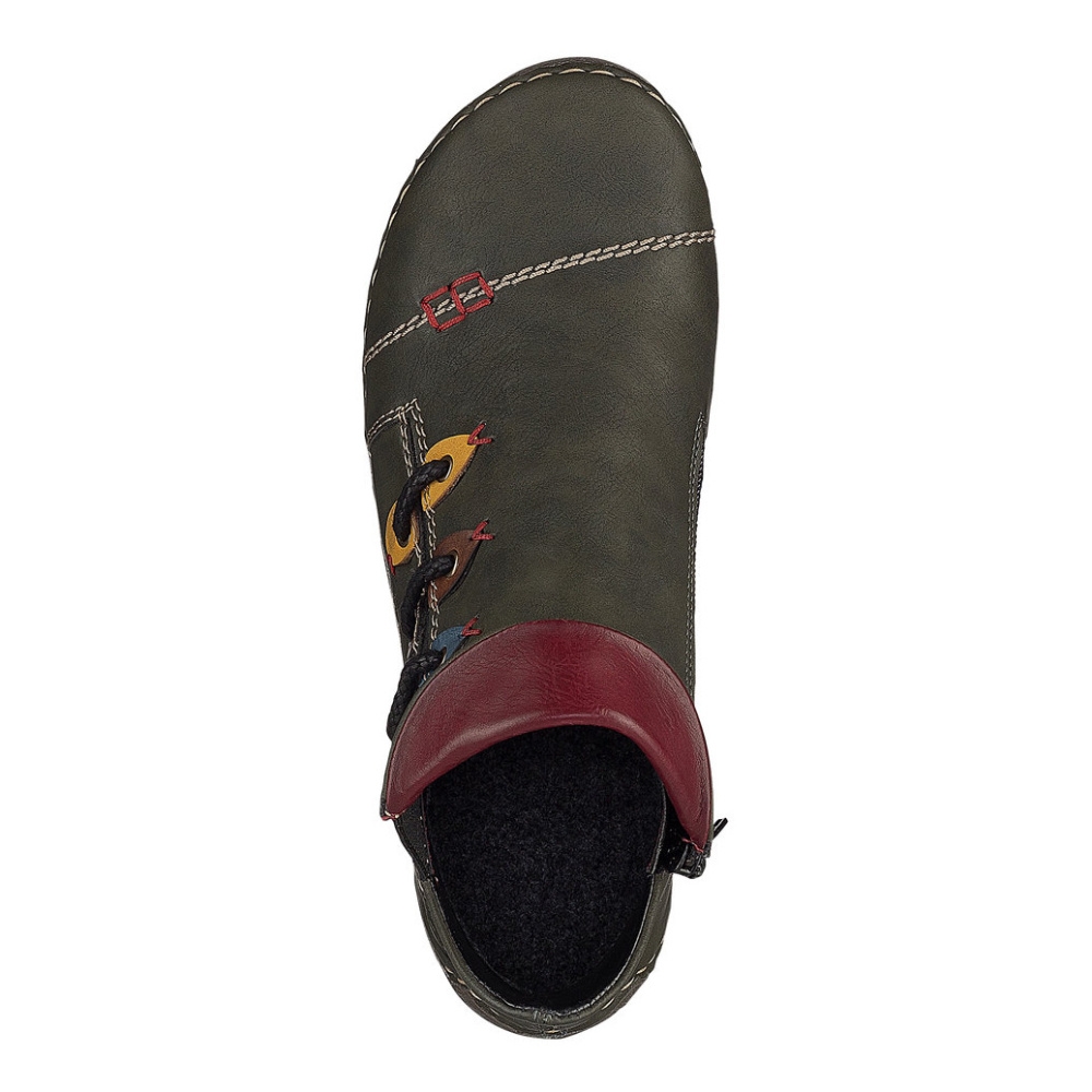 detail Dámská kotníková obuv RIEKER 72581-54 zelená W2