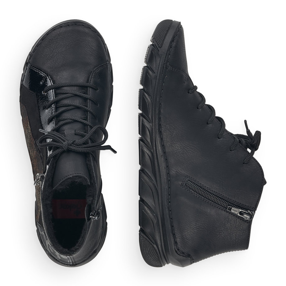 detail Dámská kotníková obuv RIEKER 55033-01 černá W1