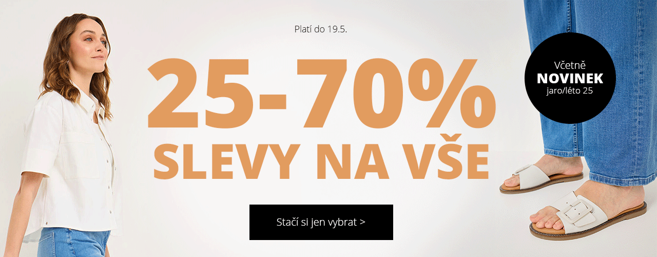 Slevy na vše 25-70% včetně novinek