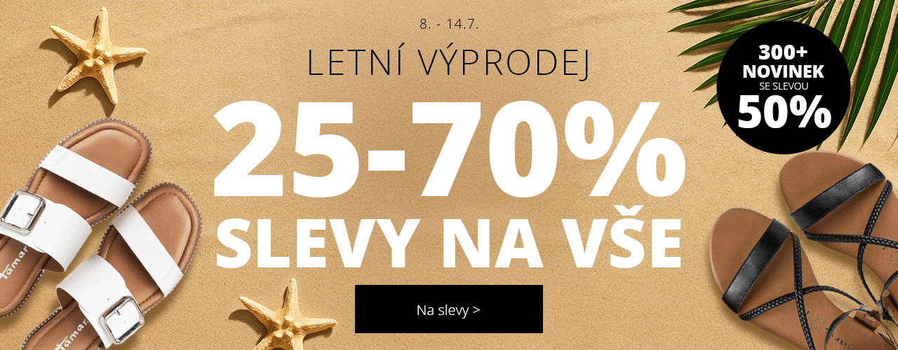 Letní výprodej - Slevy na vše 25-70%