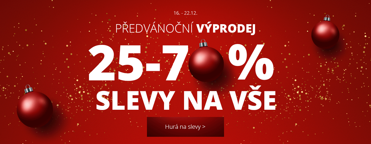 Předvánoční výprodej 25-70 % na vše