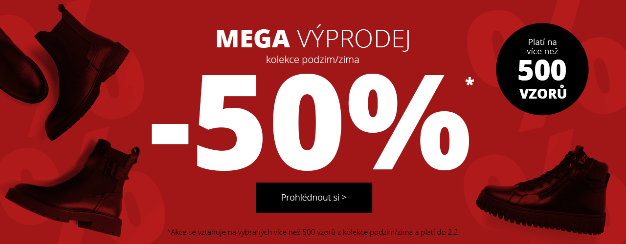 Mega výprodej -50% na na kolekci podzim/zima*