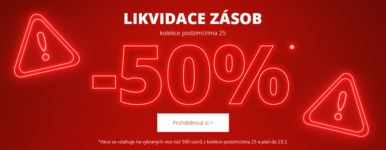 Likvidace zásob -50 % na kolekci podzim/zima*