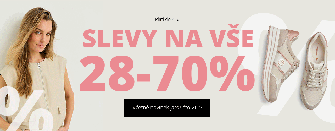 Slevy na vše 28-70 % včetně novinek