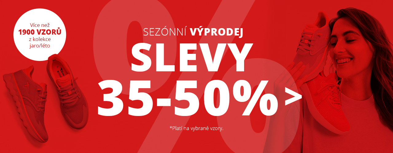Sezónní výprodej 35-50 % na vybrané vzory Sezónní výprodej 35-50 % na vybrané vzory